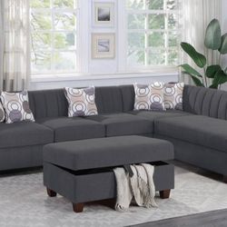 SPECIAL/3PCS SECTIONAL SOFA W/STORAGE OTTOMAN (WAS:$749)