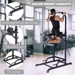 Pull Up Tower — KiNGKANG Power Tower with Cushion Adjustable Height Multi-Function Home Strength Training Fitness Workout Station