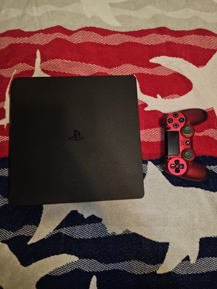 Ps4 Slim 1tb Console With All Cables, Games And Custom Controller