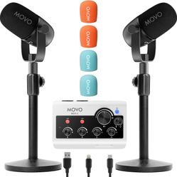 Movo Portable Podcast Equipment Bundle for iPhone/Android Phones