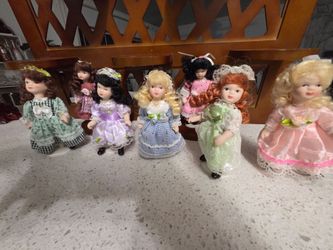 Wall Display Shelf With Mini Doll Collection