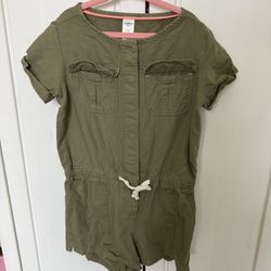 OshKosh B'gosh Olive Green Girls' One-Piece Romper Size 7yo