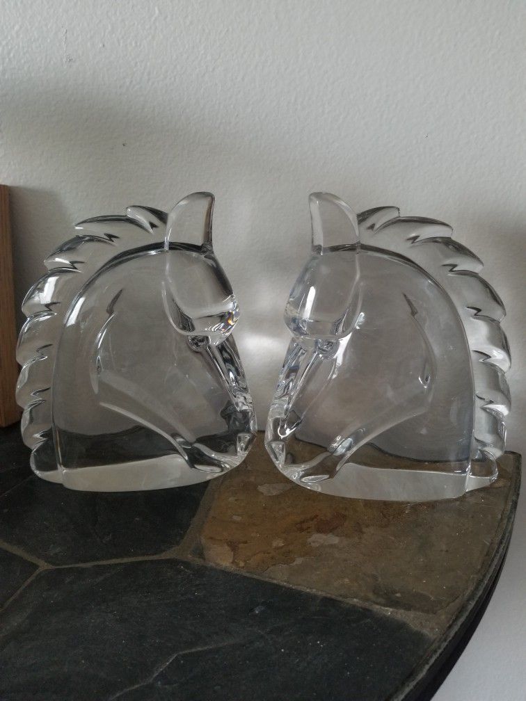 (2) Crystal Horse Bookends; $2.00 EACH