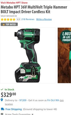 Metabo HPT 36V MultiVolt Triple Hammer