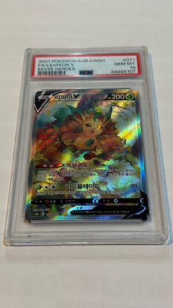PSA 10 Leafeon V Full Art Eevee Heroes Korean Sla