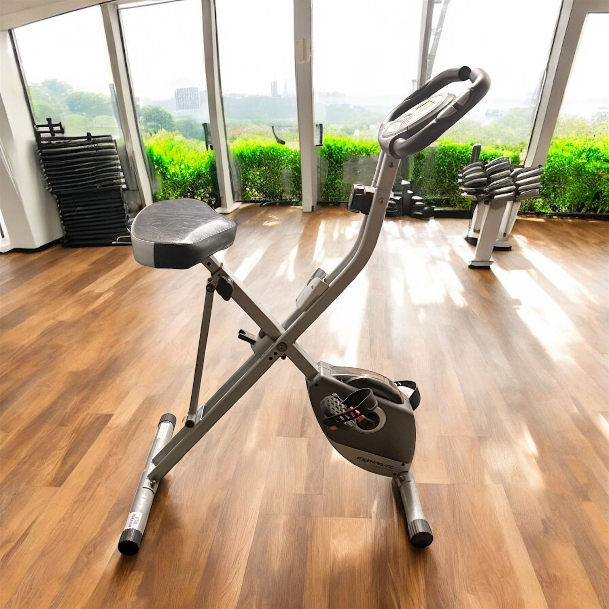 Exerpeutic Folding Magnetic Upright Exercise Bike