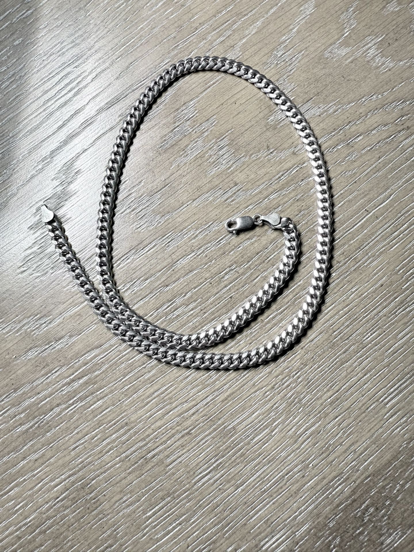 22" Sterling Silver Cuban Link Chain – Heavy & Clean, $800 Retail