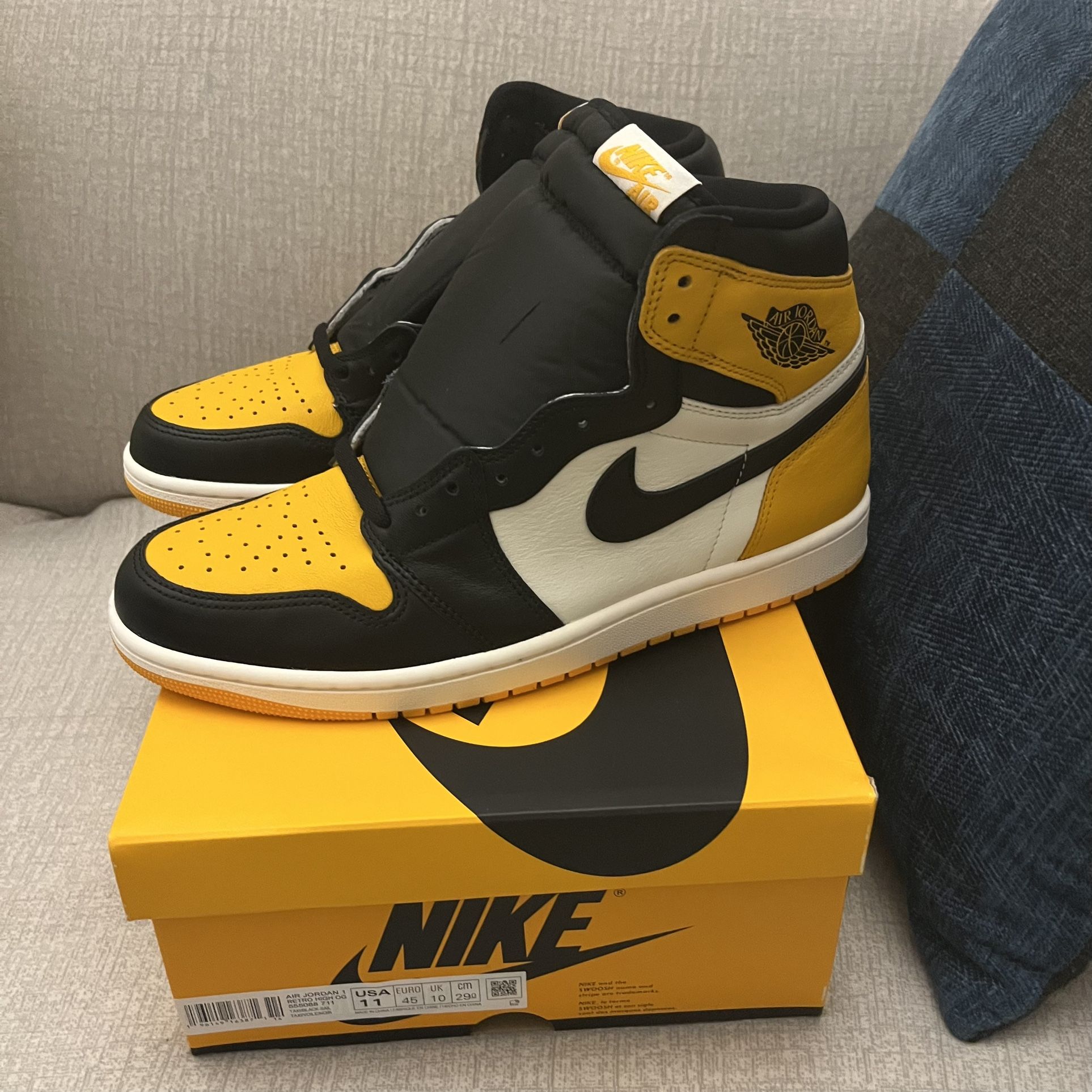 Nike Air Jordan 1 High OG Retro Taxi Yellow Black New Size 11
