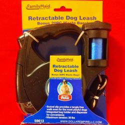 NEW Retractable Dog Leash With 20PC Waste Bags