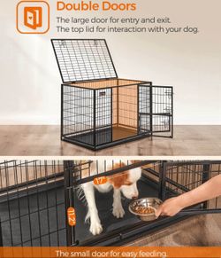 Feandrea Heavy-Duty Dog Crate, XL for Medium and Large Dogs, 42.1 x 27.6 x 29.5 Inches, Black Ppd001b01