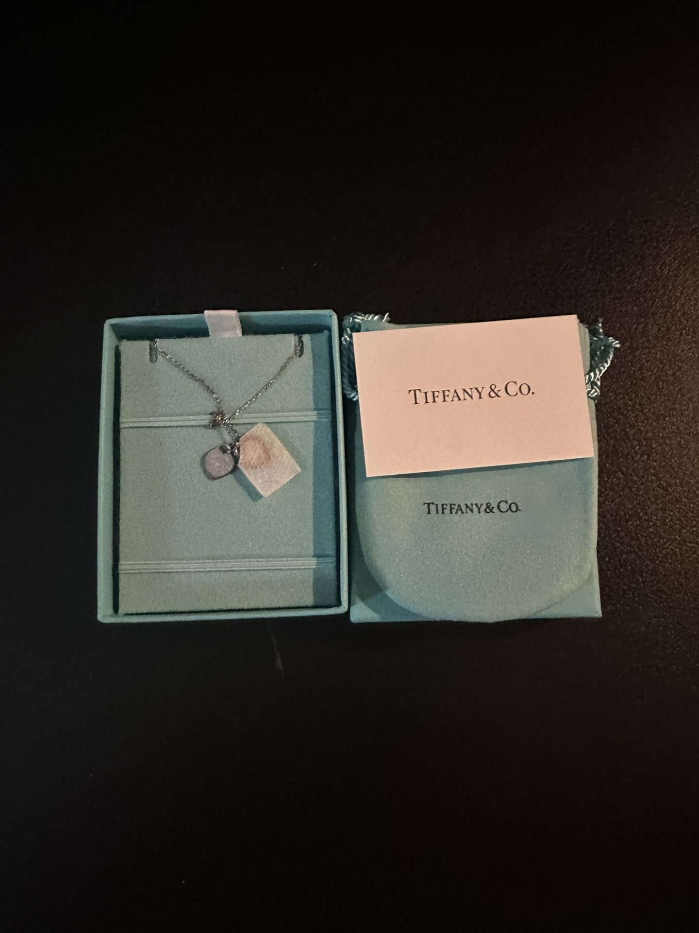 Return to Tiffany pink double heart tag pendant
