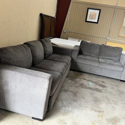 Dark Gray Sofa & Loveseat 