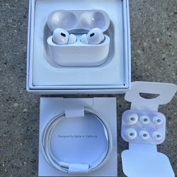 AIRPOD PRO 2 WITH CHARGER AND EXTRA EAR BUDS