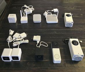 Wyze 5 Security Cameras, Doorbell, Hub, Sensors.