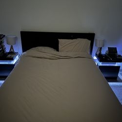 Bed Frame + Mattress + Side Tables + Lamp