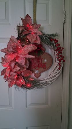 Wreath Festive Decor Willow Woven Wood