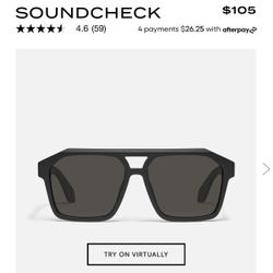 Quay SOUNDCHECK matte black frame/black polarized lenses Sunglasses NWT $105