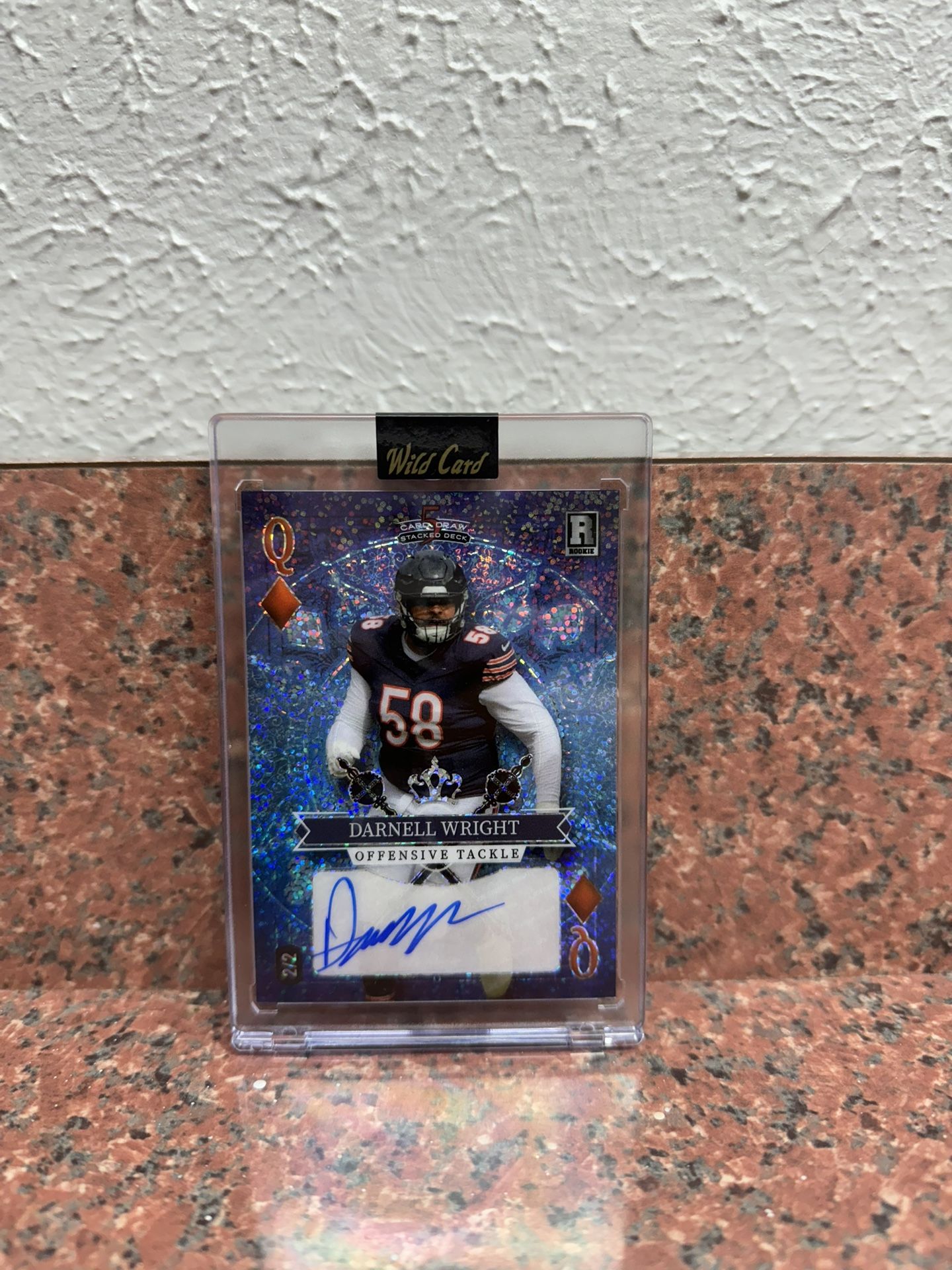 DARNELL WRIGHT 2023 WILD CARD STACKED DECK ENCASED AUTOGRAPH RC BLUE /2