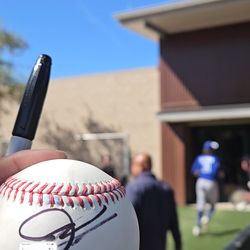 Autografed baseball by Dodger player