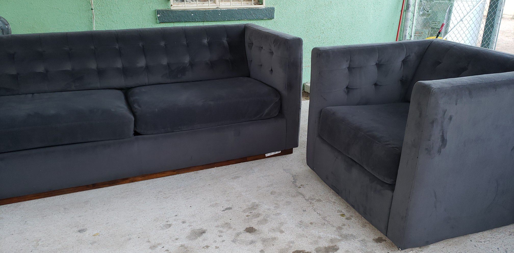 Velvet fabric couch and swivel sofa