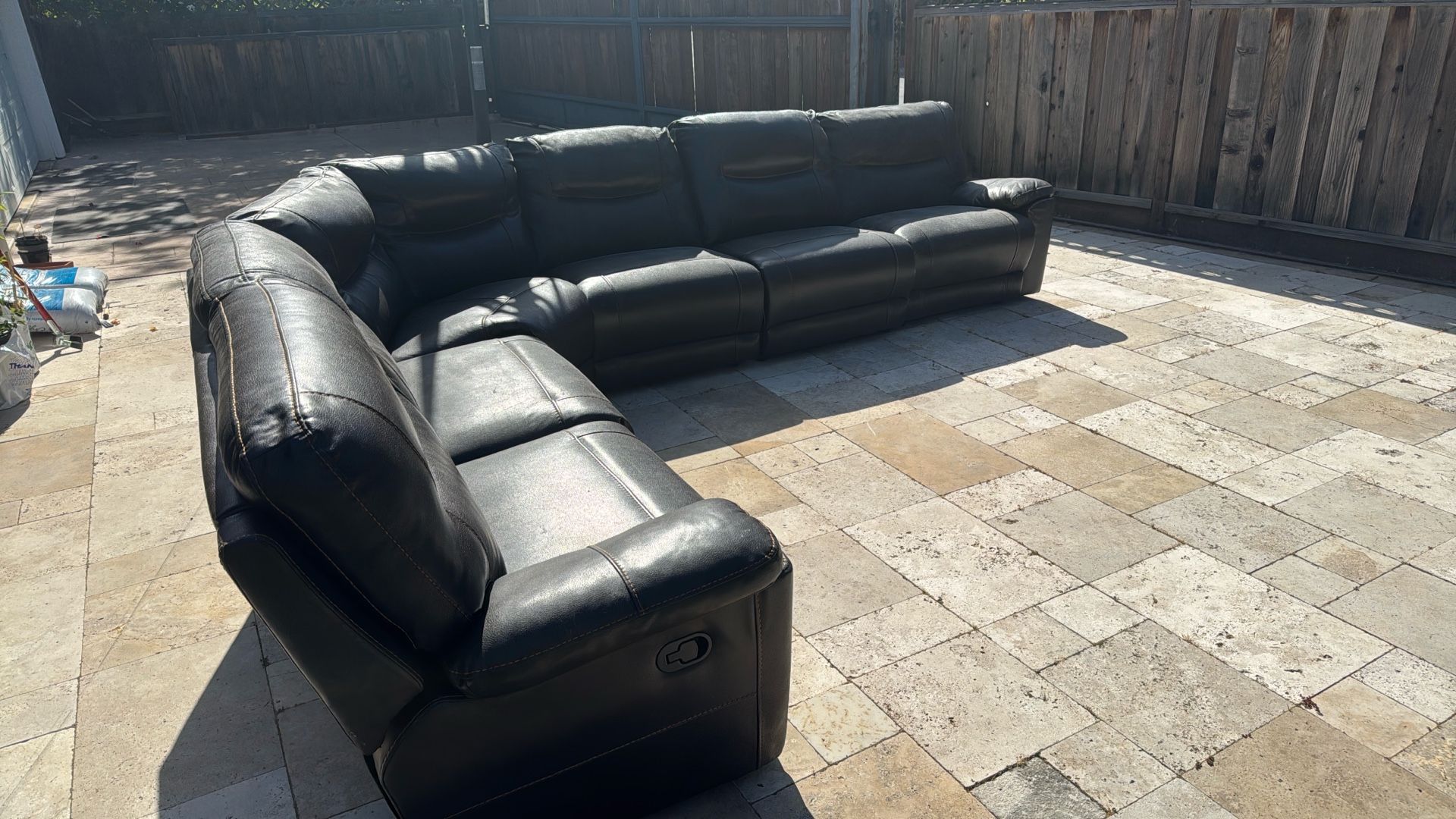 Recliner Sofa - 7 Seats - Faux Leather