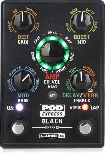 Line 6 Pod Express Black Classic Modern High Gain Amplifier and Effects Processor Pedal