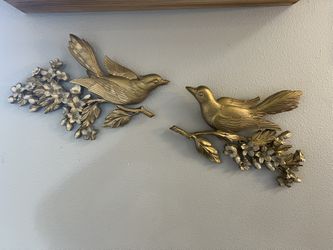 Vintage Gold Bird Wall Art
