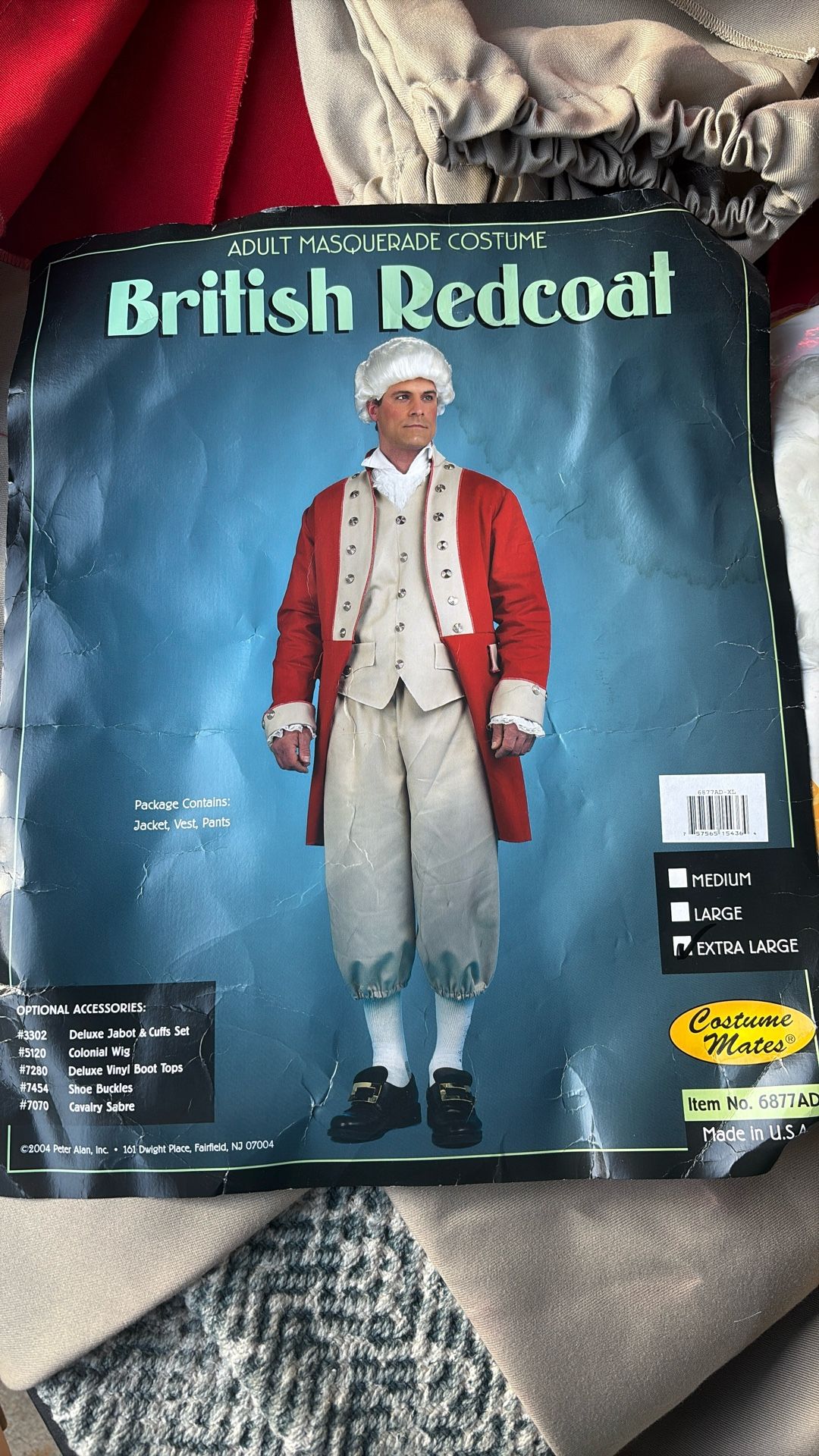 British Redcoat Costume Size XL