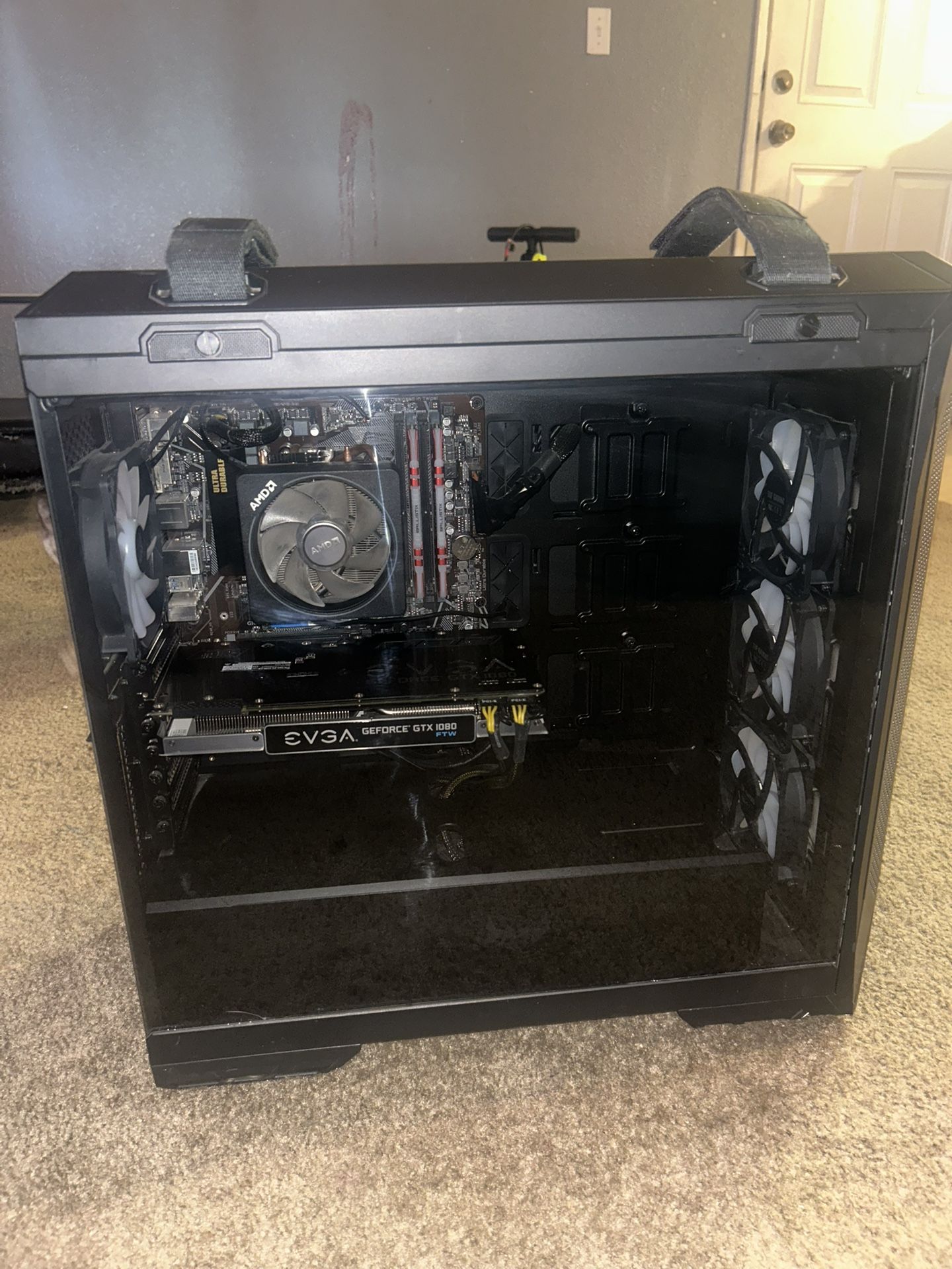 Gaming PC, it has a NVIDIA GeForce GTX 1080 with 16GB RAM and the AMD Ryzen 7 3700X 8 core processor