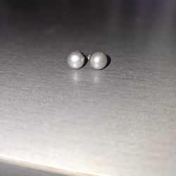 Grey Real Freshwater Pearl Earrings