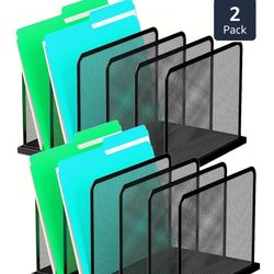 Desk File Organizer 5 Upright Mesh Desktop Organizer (2Pk) (New)