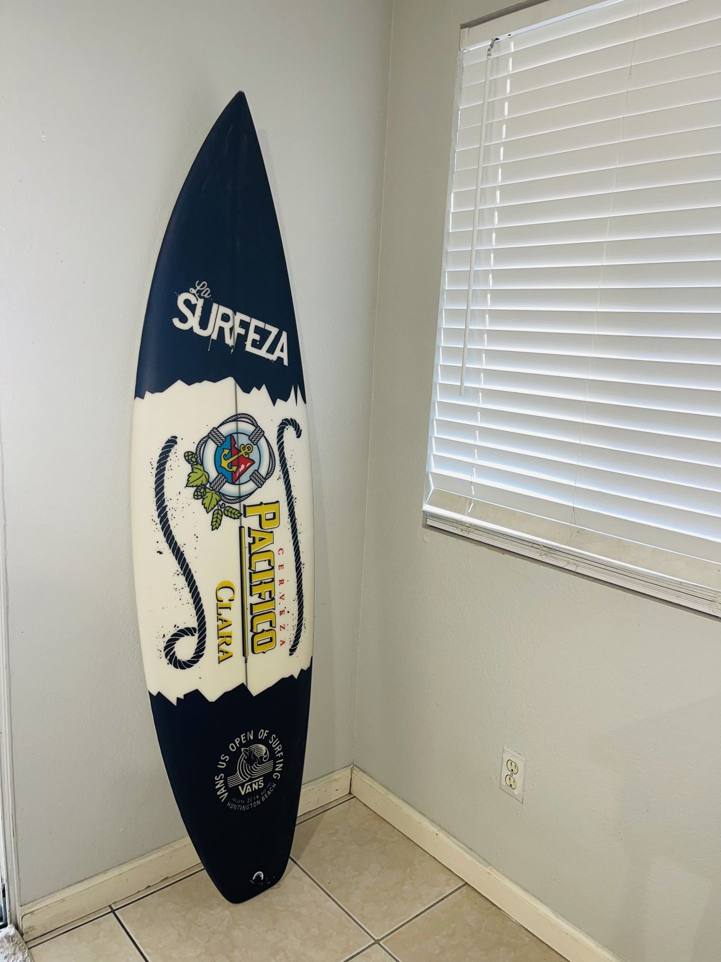 Surfboard Pacifico Beer Logos. No Scratches Like New 