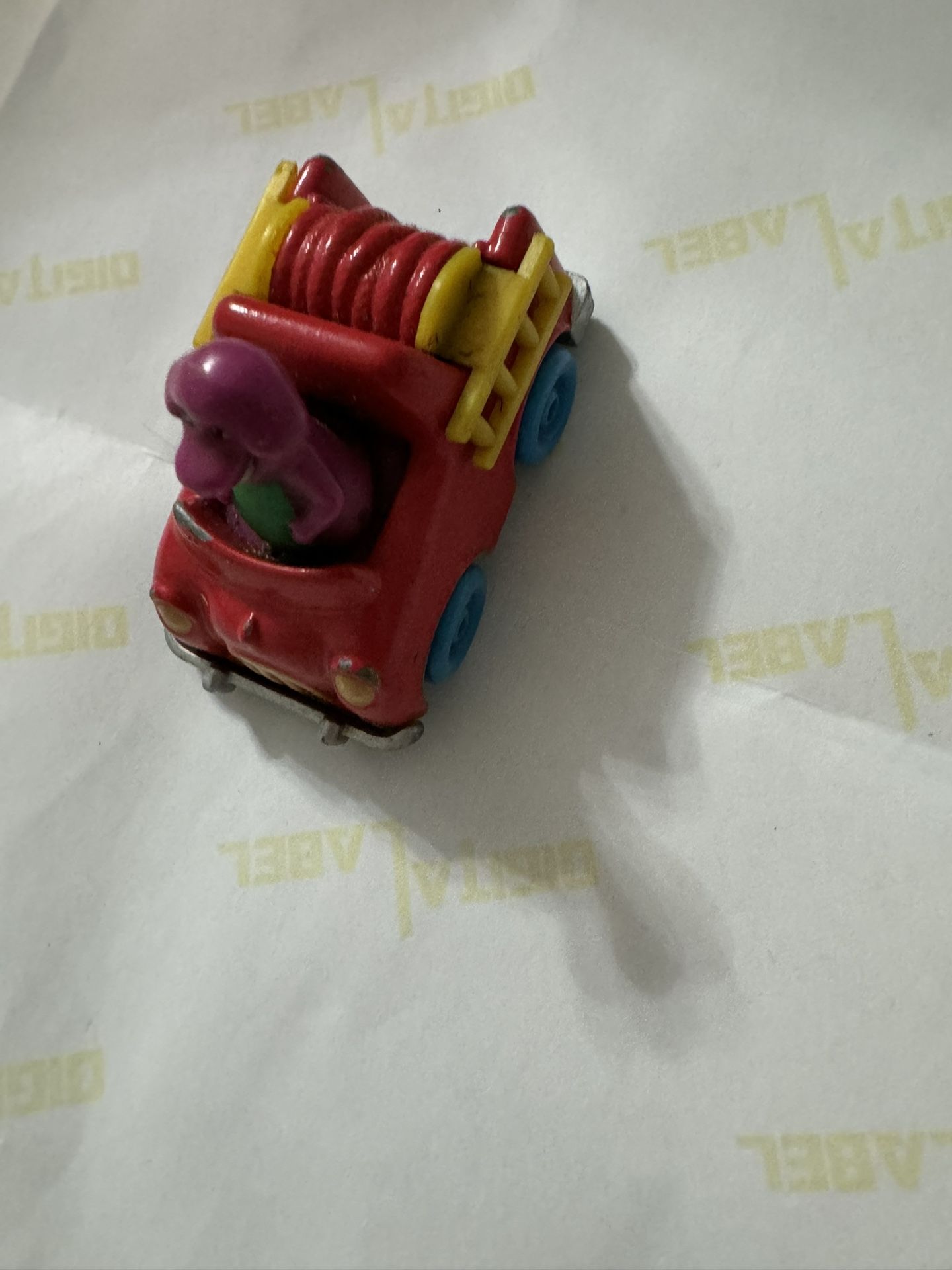 1993 The Lyons Club Barney Fire Truck Purple Dinosaur