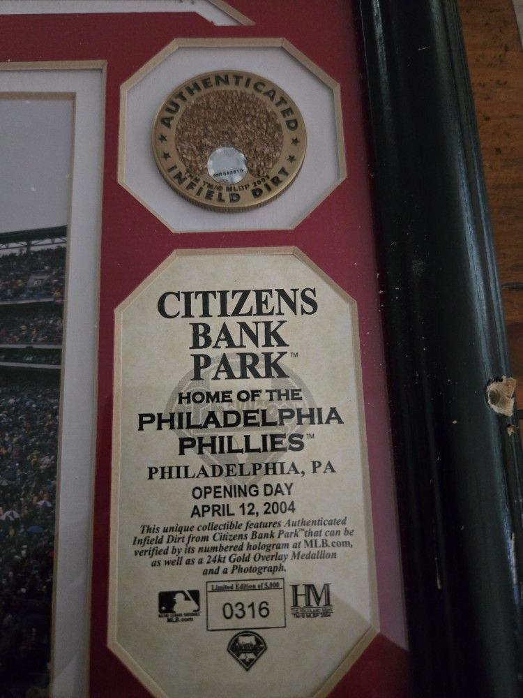 Framed Photo Of The First Game at Citizens Bank Park