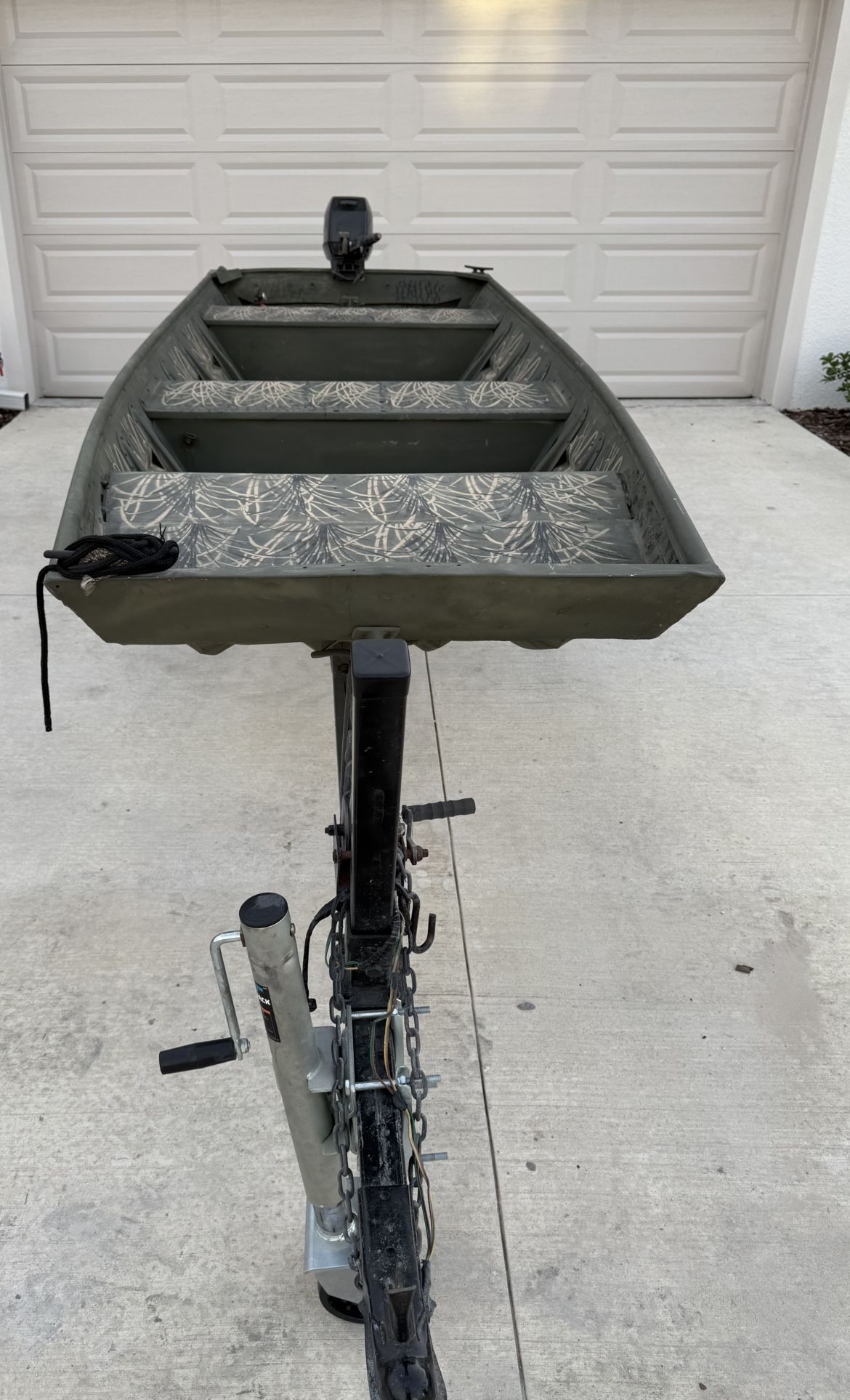 1987 Monark Jon Boat with 6hp Evinrude and Performance Trailer