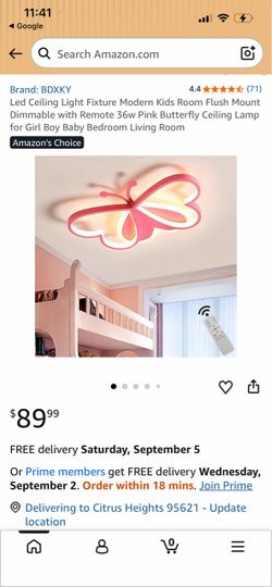 19.68” long x 14.17” wide Pink Butterfly Ceiling Light