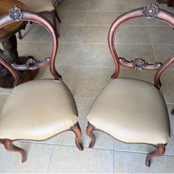 Victorian style balloon back chairs