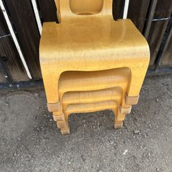 4 wood chairs For small kids