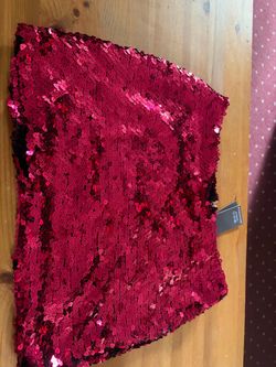 Red Sequin Mini Skirt with Tags