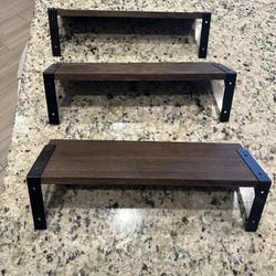 Wooden shelves 