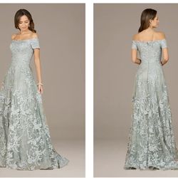 Lara Dress Off-the-Shoulder Embroidered Ball Gown Size 4