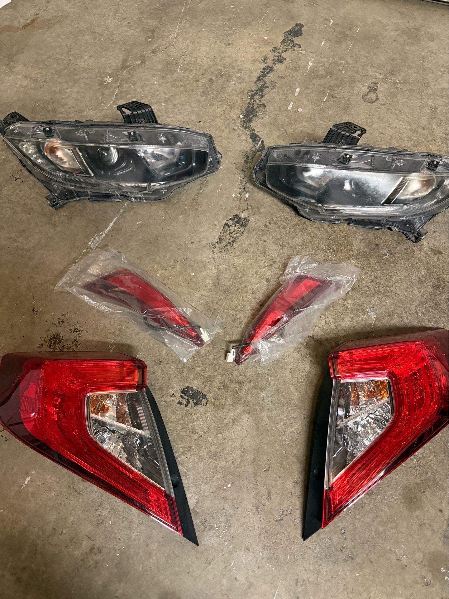 Honda Civic OEM Headlights + Taillights