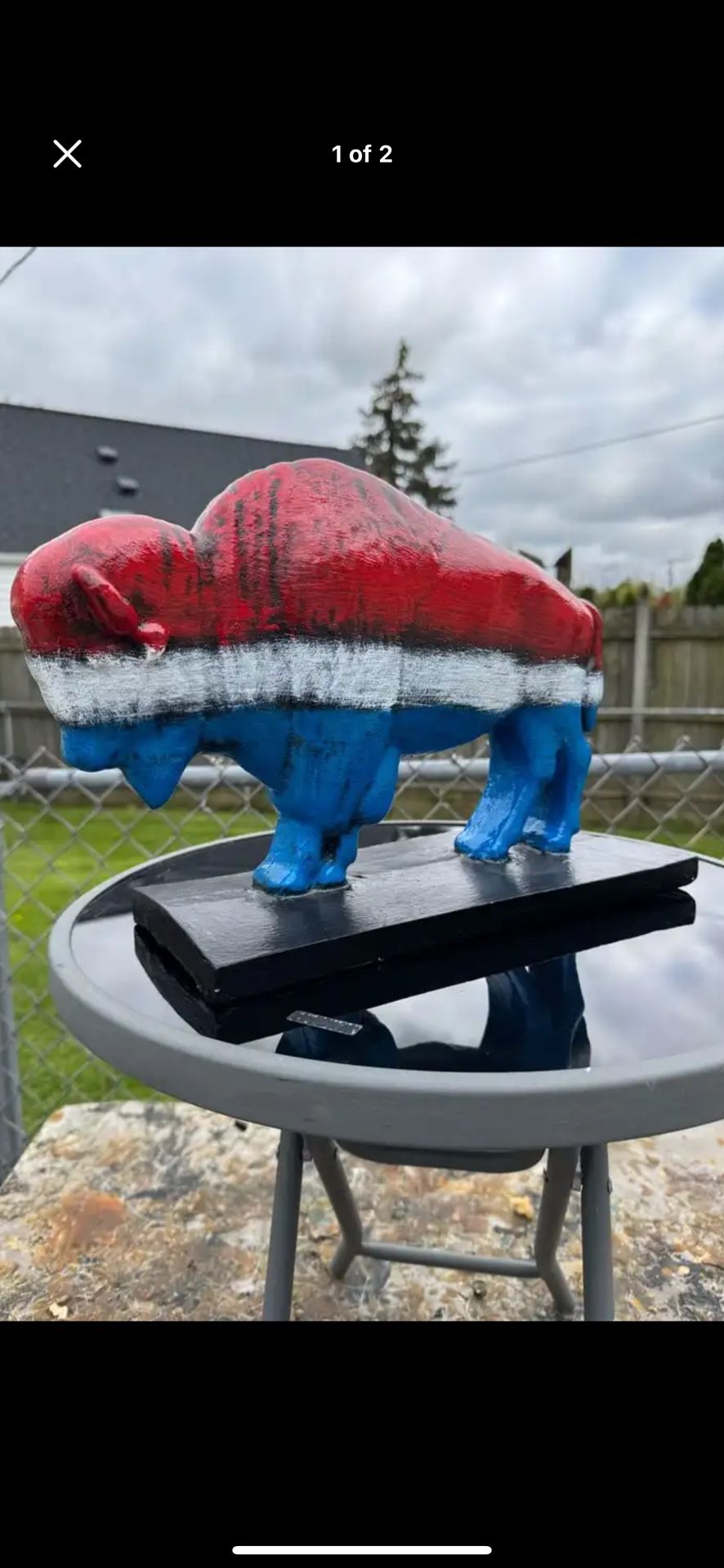 The Red White And Blue Buffalo Statue