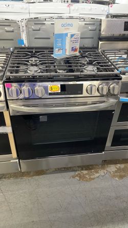 LG gas stove 5 burners with air fry stainless steel