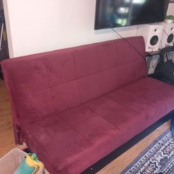 Sofa, Futon, Convertible Sofa Bed, Red