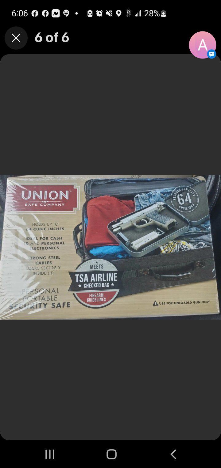 Union Safe Company Personal Security Safe. TSA Airline Appoved 