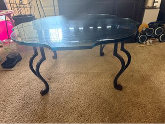 Cast iron glass top table