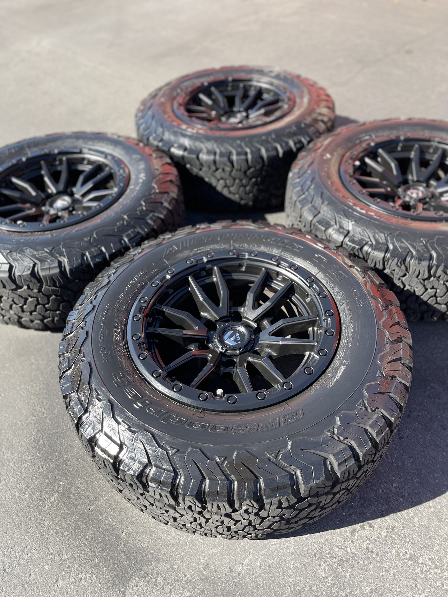 Silverado GMC Sierra Ram 4Runner Fuel 17” Wheels And BFGoodrich K02 AllTerrain Tires