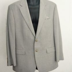 Men's Chaps Light Grey Sport Coat Blazer Size 42 R Excellent Condition 