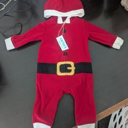 Santa Baby Suit Christmas Fleece Warm Holiday Outfit Onclsie Zipper 